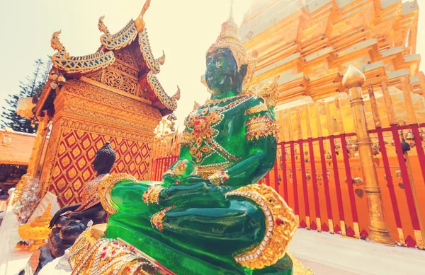 Wat Phra Doi Suthep Templo Mais Famoso Chiang Mai Northern — Fotografia de Stock