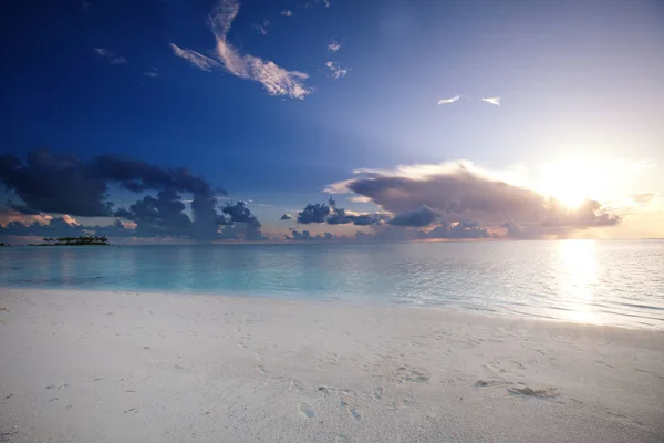 Plage Des Maldives Vue Panoramique Sur Nature — Photo