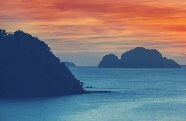Şaşırtıcı Doğal Görünümü Adaların Deniz Körfezi Dağ Palawan Filipinler — Stok fotoğraf