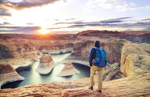 Reflexe Kaňonu Oblasti Lake Powell Usa — Stock fotografie