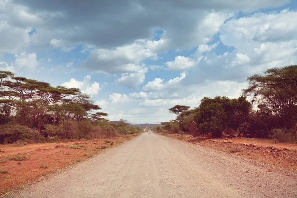 Safari Viaggi Estremi Africa Paesaggio Montagna Siccità Con Polvere Fuori — Foto Stock