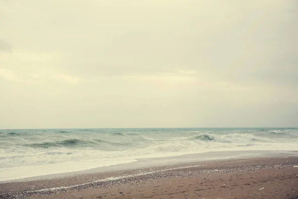 Морський Пляж Штормовій Погоді — стокове фото