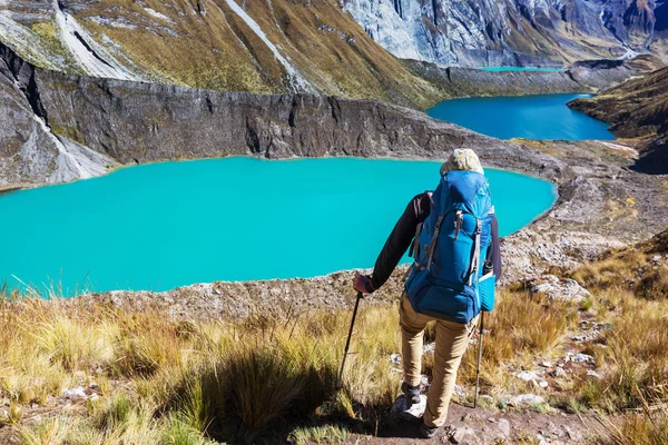 Wanderszene Cordillera Gebirge Peru — Stockfoto