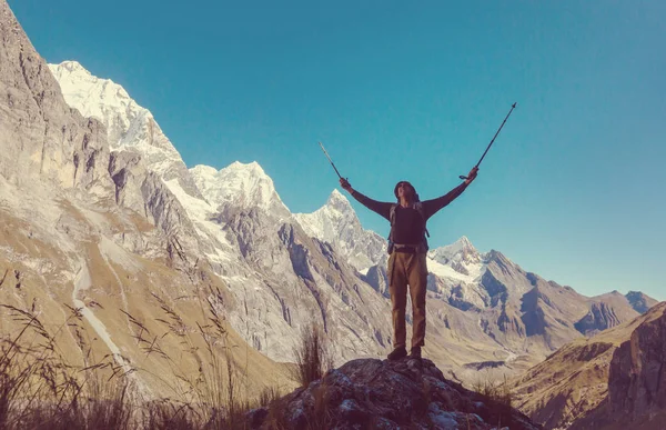 Turistická Scéna Horách Cordillera Peru — Stock fotografie