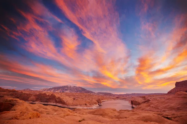 Lago Powell Atardecer Hermosos Paisajes Utah Estados Unidos Hermosos Paisajes — Foto de Stock