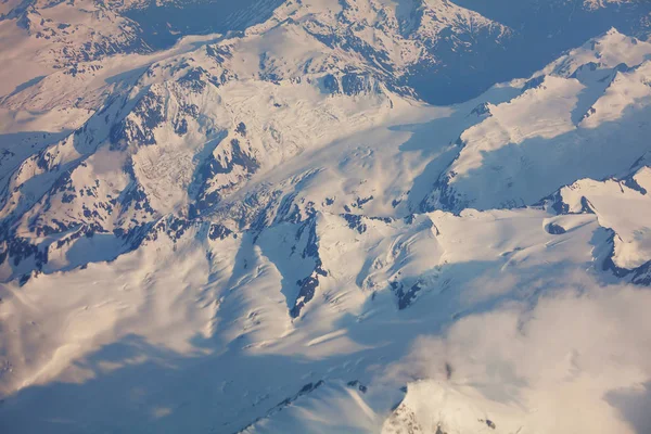 Yüksek Irtifada Uçan Uçağın Hava Görüntüsü Yukarıdan Manzara — Stok fotoğraf