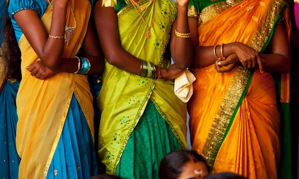 Close Textura Tecido Tradicional Colorido Sri Lanka — Fotografia de Stock