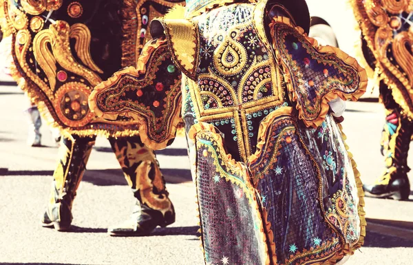 Автентичний Барвисті Карнавальні Прилеглих Вулицях Пуно Перу Високого Altutude — стокове фото