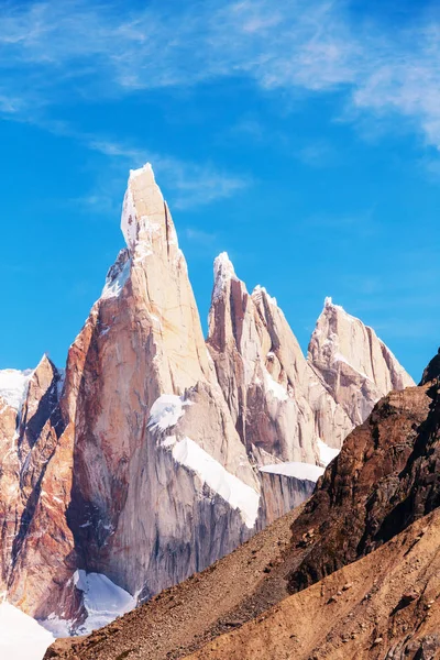 Berömd Vacker Topp Cerro Torre Patagonien Berg Argentina Vackra Berg — Stockfoto