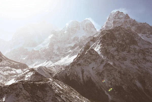 Dağların Manzarası Kanchenjunga Bölgesi Himalayalar Nepal — Stok fotoğraf
