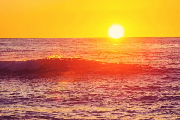 Cênico Pôr Sol Colorido Costa Mar Bom Para Papel Parede — Fotografia de Stock
