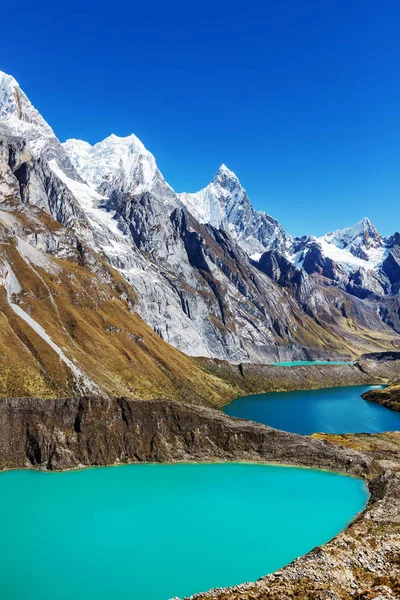 Τρεις Λιμνοθάλασσες Στο Cordillera Huayhuash Περού — Φωτογραφία Αρχείου