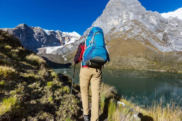 Escena Senderismo Las Montañas Cordillera Perú —  Fotos de Stock