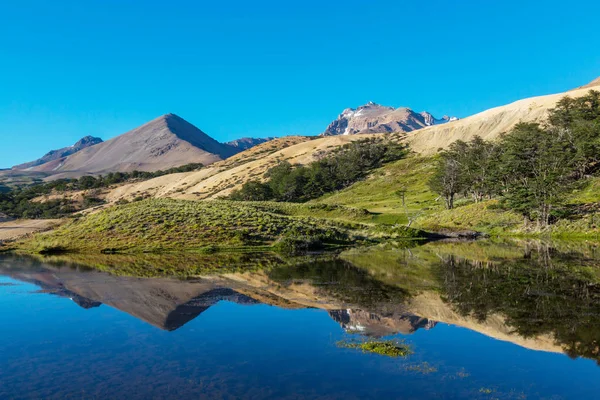 Beautiful Mountain Landscapes Patagonia Mountains Lake Argentina South America — Stock Photo, Image