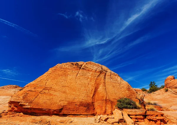 Formaciones Arenisca Utah Hermosos Paisajes Inusuales Color Coral Vivo Tonificación — Foto de Stock