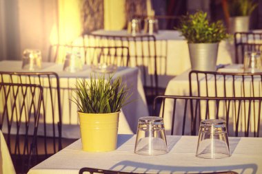 Roma 'da Restoran iç mekanı, Italia