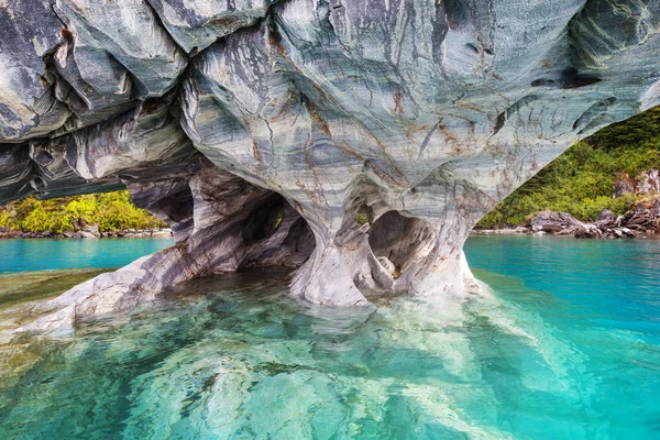 Grottes Marbre Inhabituelles Sur Lac Général Carrera Patagonie Chili Carretera — Photo