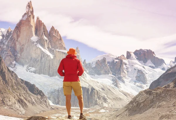 Famoso Hermoso Pico Cerro Torre Las Montañas Patagonia Argentina Hermosos — Foto de Stock