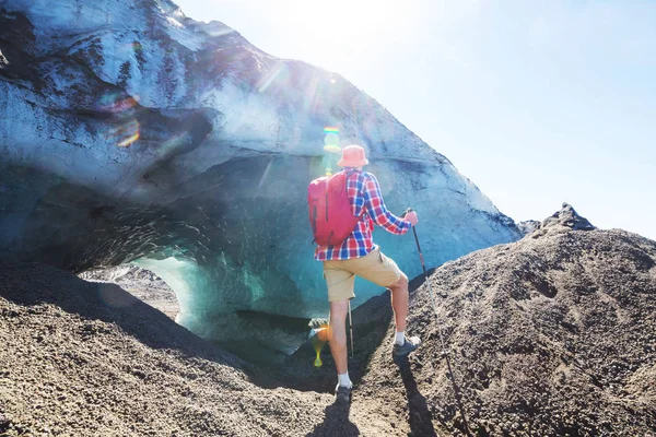 Человек Походе Регионе Вулканов Араукания Чили Южная Америка — стоковое фото