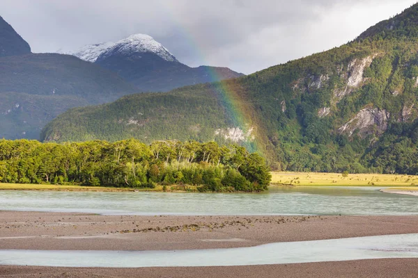 Hermoso Paisaje Montañoso Largo Carretera Grava Carretera Austral Sur Patagonia — Foto de Stock