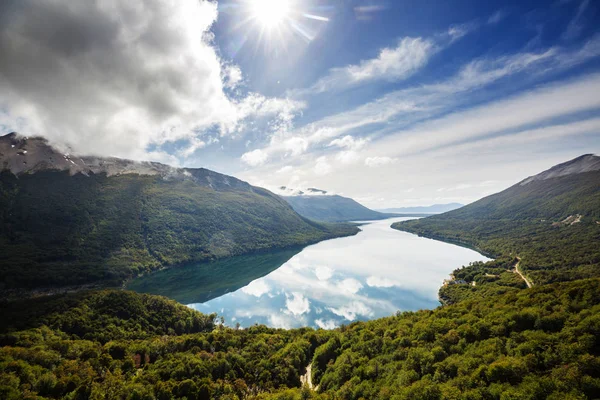 Hermosos Paisajes Montaña Patagonia Lago Montañas Argentina América Del Sur — Foto de Stock