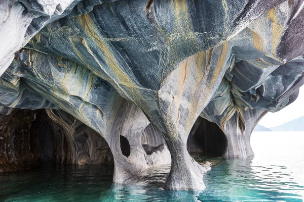 Cuevas Mármol Inusuales Lago General Carrera Patagonia Chile Carretera Viaje — Foto de Stock