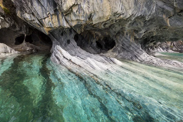 Neobvyklé Mramorové Jeskyně Jezeře General Carrera Patagonia Chile Carretera Australský — Stock fotografie