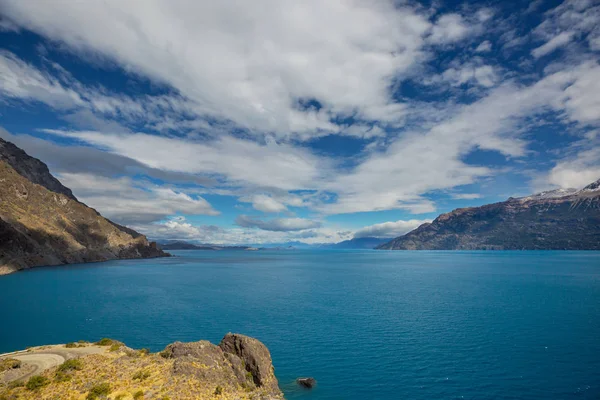 Krásná Horská Krajina Podél Štěrkové Cesty Carretera Austral Jižní Patagonii — Stock fotografie