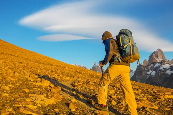 Turistika Patagonských Horách Argentina — Stock fotografie