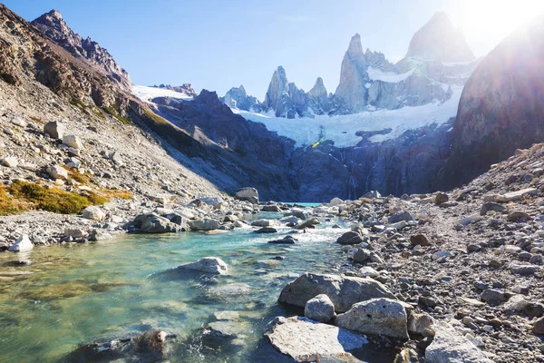 Beroemde Cerro Fitz Roy Een Van Mooiste Moeilijk Accentueren Rotsachtige — Stockfoto
