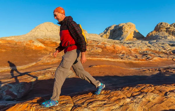 Wanderung Den Bergen Von Utah Wandern Ungewöhnlichen Naturlandschaften Fantastische Formen — Stockfoto