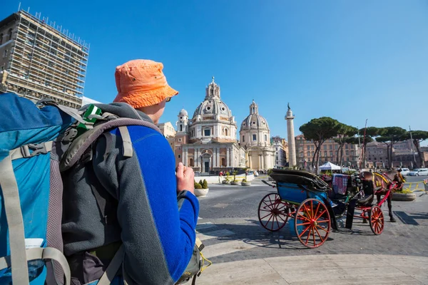 Randonneur Touristique Rome Italie — Photo