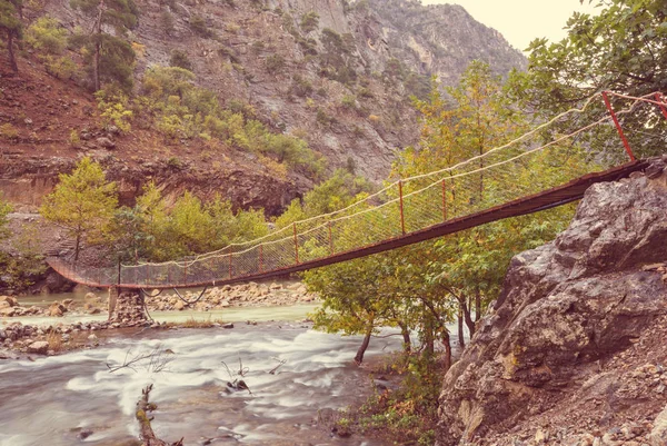 Pont Sur Rivière Dans Les Montagnes Automne Turquie — Photo