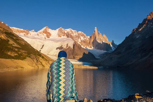 Arjantin Patagonya Dağlarındaki Meşhur Cerro Torre Zirvesi Güney Amerika Daki — Stok fotoğraf