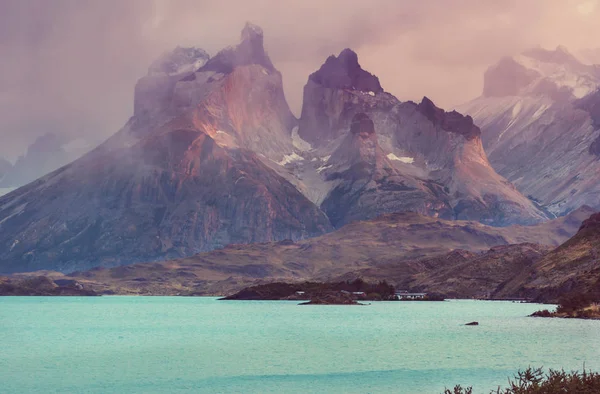 Vackra Bergslandskap Torres Del Paine National Park Chile Världsberömd Vandringsregion — Stockfoto