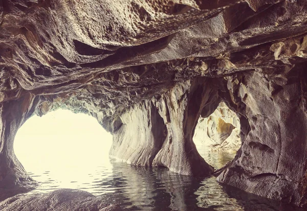 Cuevas Mármol Inusuales Lago General Carrera Patagonia Chile Carretera Viaje — Foto de Stock