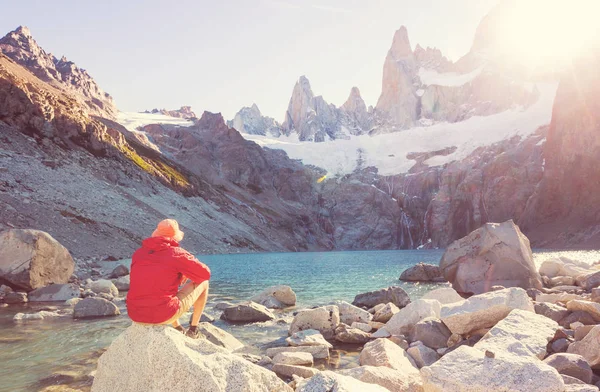 Wanderung Patagonischen Gebirge Argentinien — Stockfoto