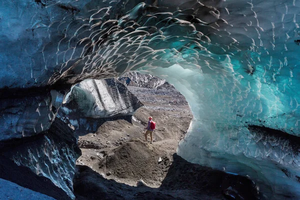 Isgrotta Glaciär Chile Bergen — Stockfoto