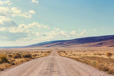 Kırsal kesimde bir yol. Terk edilmiş doğal seyahat geçmişi.