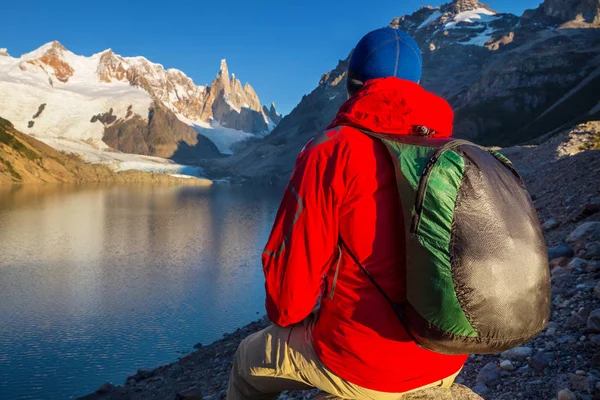 Turistika Patagonských Horách Argentina — Stock fotografie