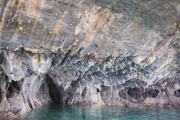 Необычные Мраморные Пещеры Озере Генерала Каррера Патагония Чили Carretera Austral — стоковое фото
