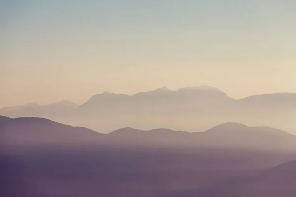 Montagne Silhouette Nature Vue Panoramique — Photo