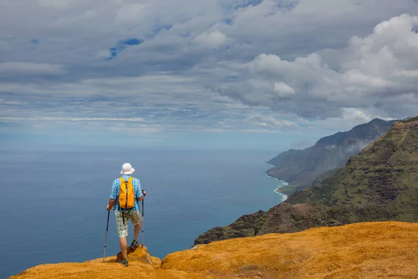 Wanderer Auf Dem Trail Hawaii Usa — Stockfoto