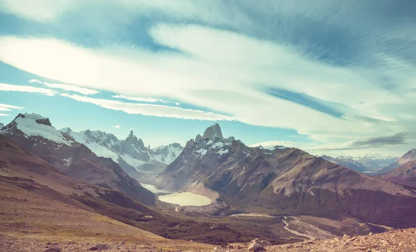 Famoso Cerro Fitz Roy Dos Mais Belos Difíceis Acentuar Pico — Fotografia de Stock