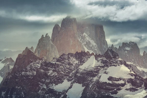 Famoso Cerro Fitz Roy Uno Los Picos Rocosos Más Hermosos — Foto de Stock