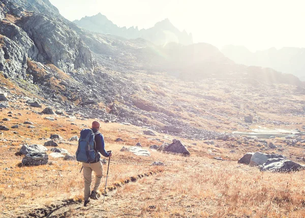 Wanderung Den Herbstbergen — Stockfoto