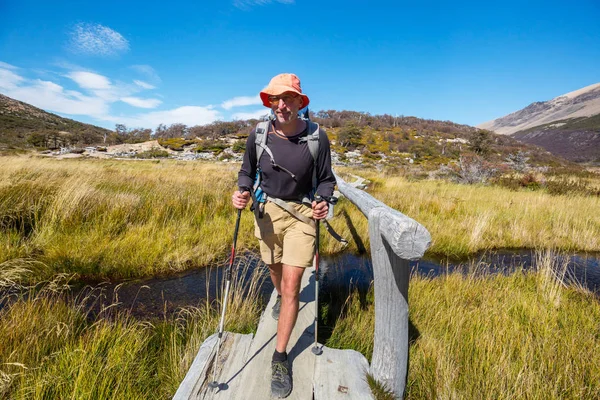 Wanderung Patagonischen Gebirge Argentinien — Stockfoto