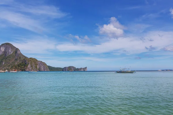 Bateau Traditionnel Philippin Dans Mer Île Palawan Philippines — Photo