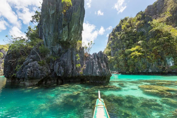 Increíble Vista Panorámica Bahía Del Mar Las Islas Montaña Palawan — Foto de Stock