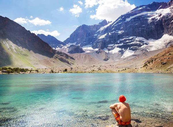 Tacikistan Daki Fanns Dağlarındaki Güzel Sakin Göl Pamir Kolu — Stok fotoğraf